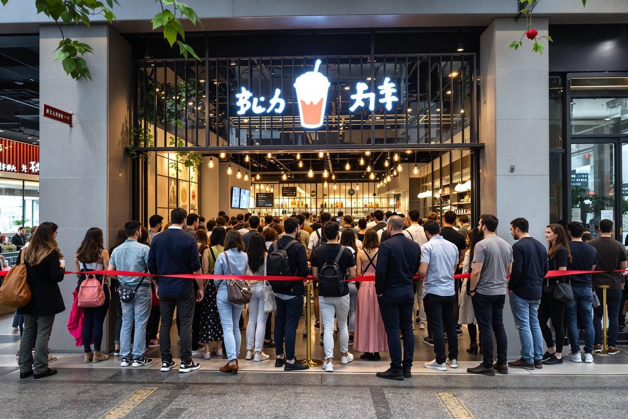 某跨界艺人开店卖奶茶，开业当天粉丝挤爆现场